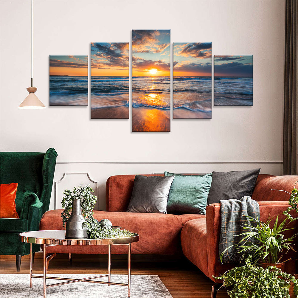 Summer Ocean Sunrise canvas wall art