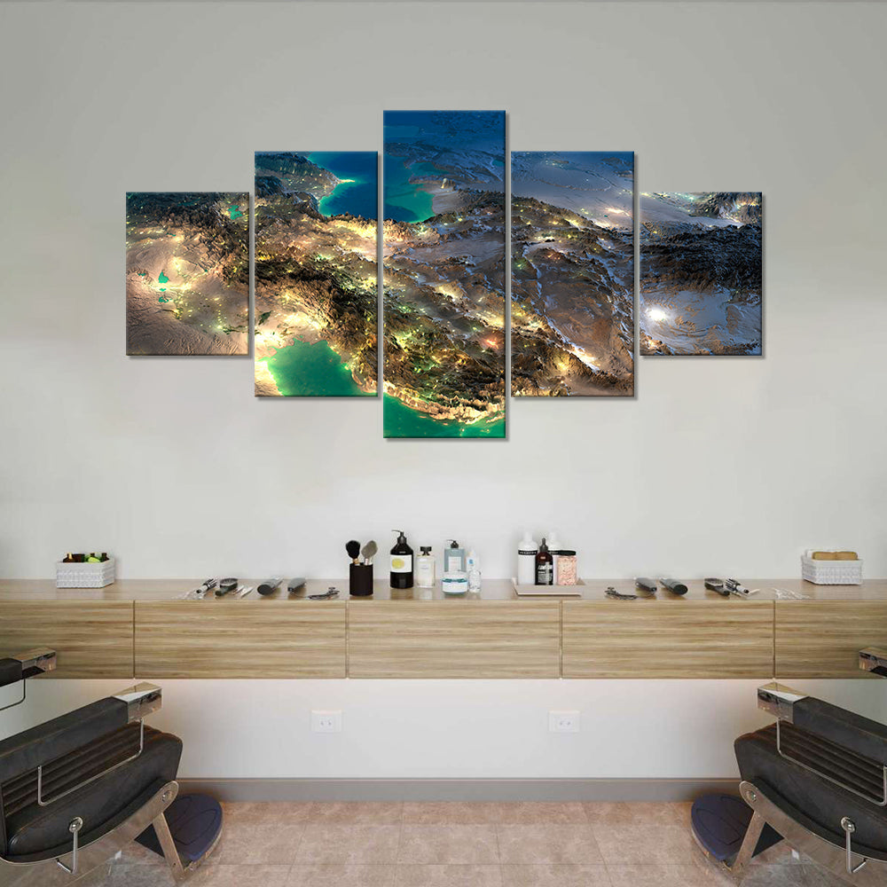  Aerial View of Persian Gulf Canvas Wall Art