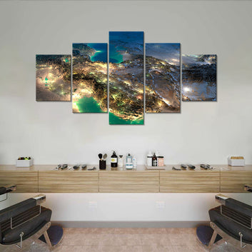 Aerial View of Persian Gulf Canvas Wall Art