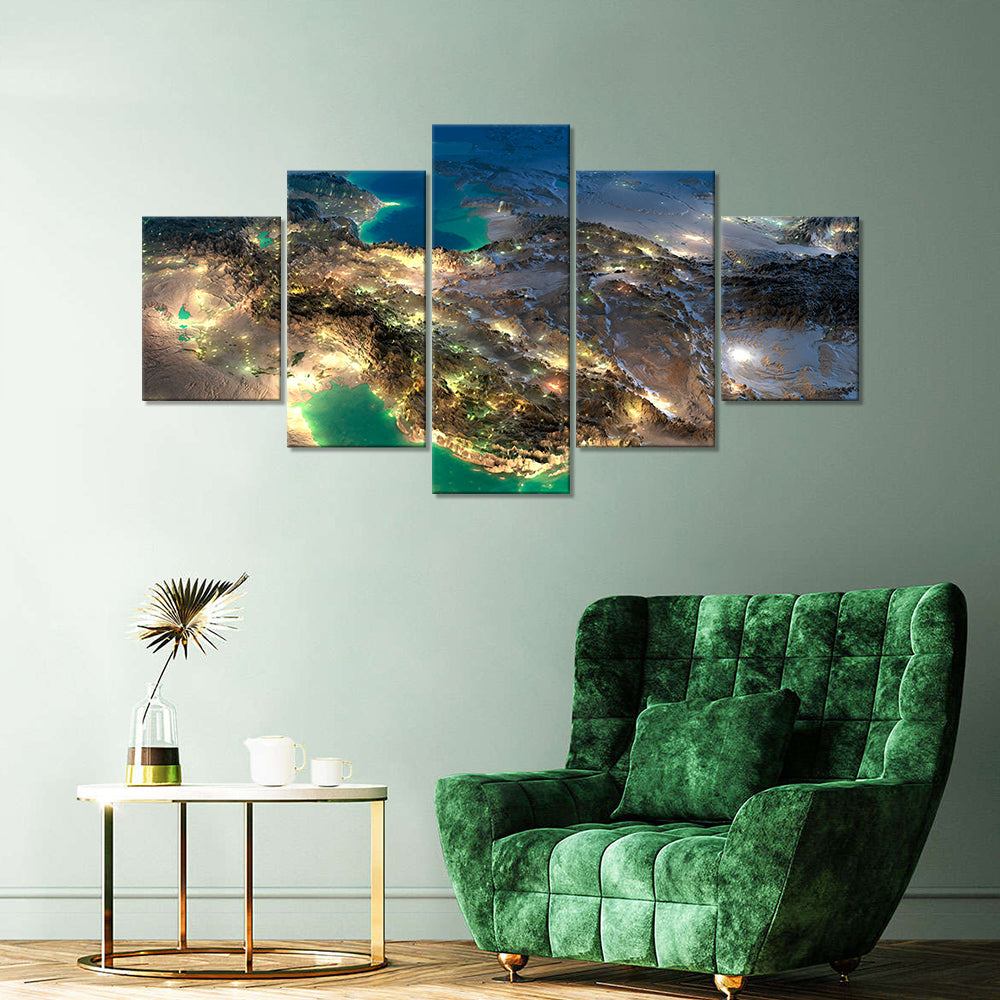  Aerial View of Persian Gulf Canvas Wall Art