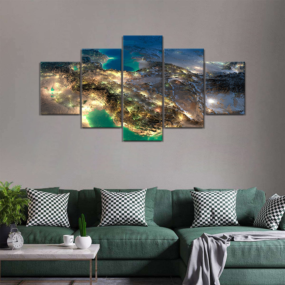  Aerial View of Persian Gulf Canvas Wall Art