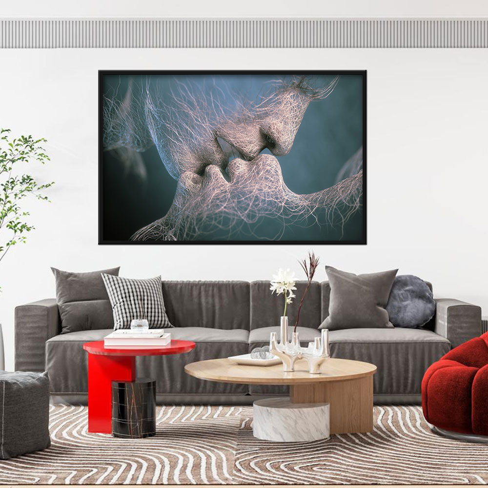  Abstract Romantic Love Kiss Canvas Wall Art