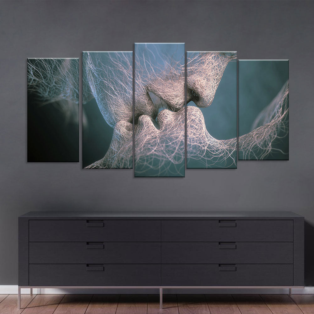  Abstract Romantic Love Kiss Canvas Wall Art