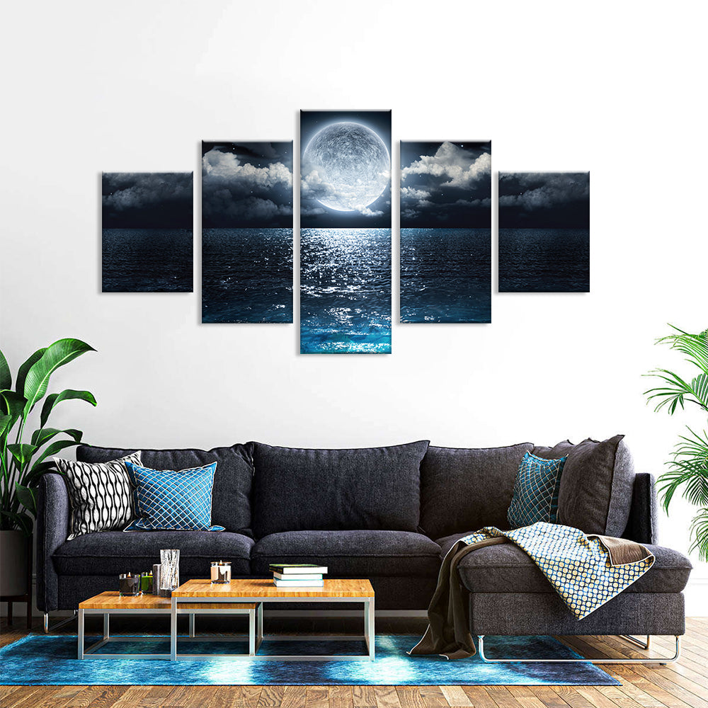 Full Moon over the Sea canvas wall art