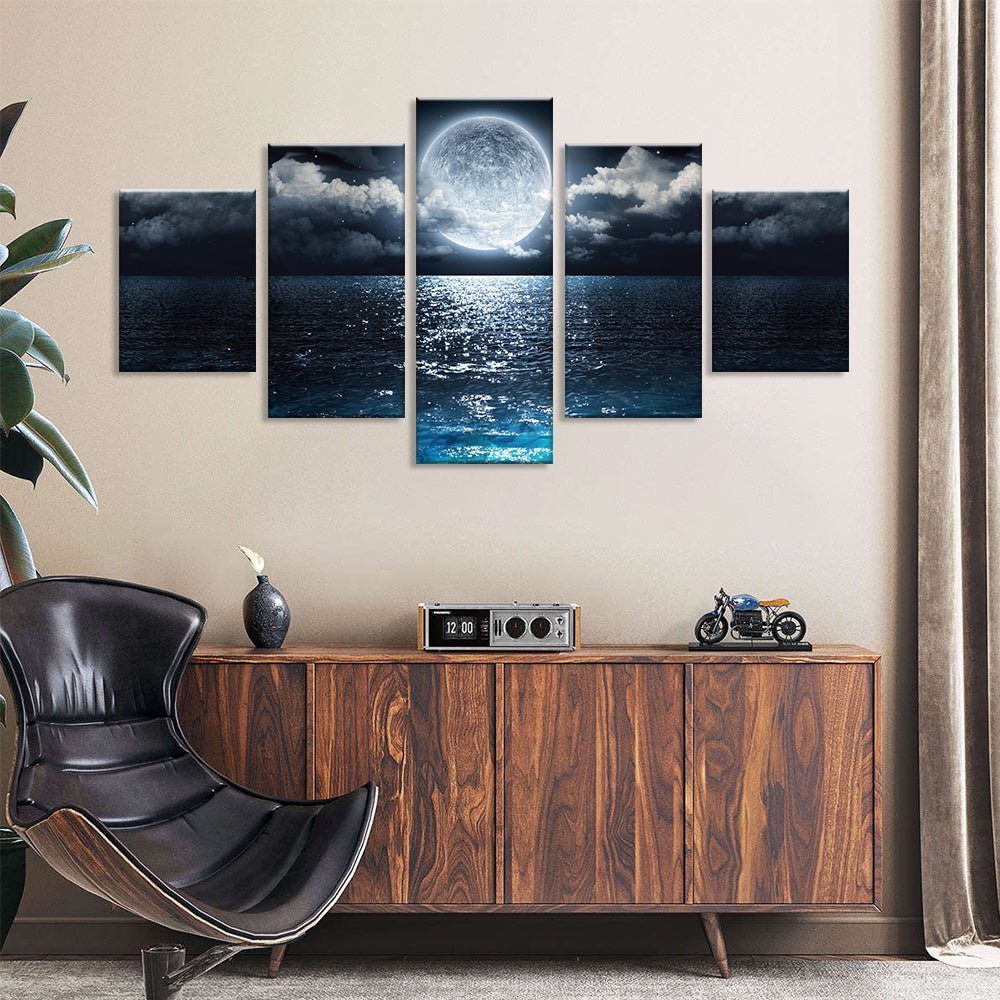 Full Moon over the Sea canvas wall art