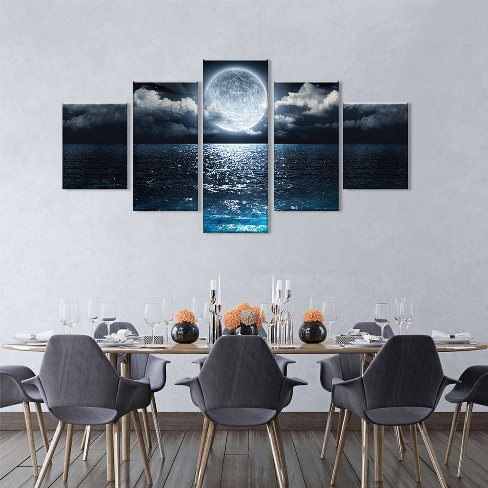 Full Moon over the Sea canvas wall art