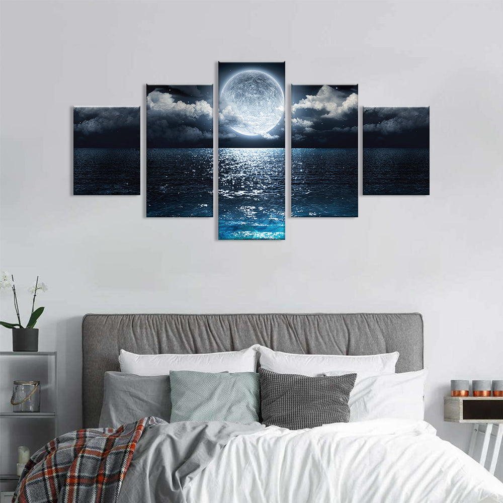 Full Moon over the Sea canvas wall art