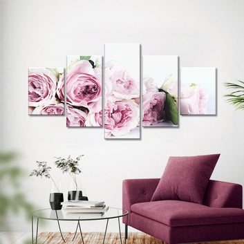 Bouquet of Pink Peonies Canvas Wall Art