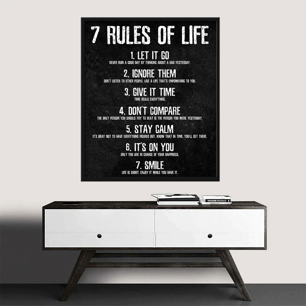 7 Rules of Life Canvas Wall Art