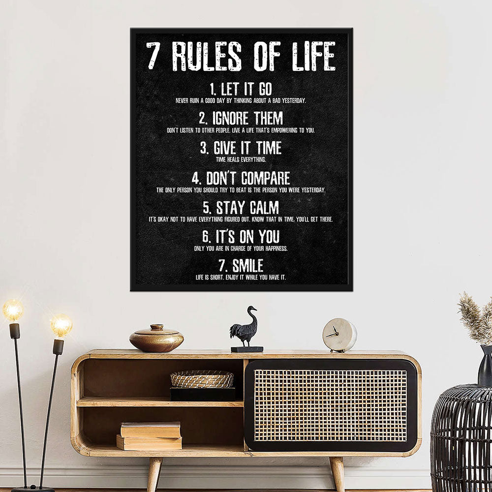 7 Rules of Life Canvas Wall Art