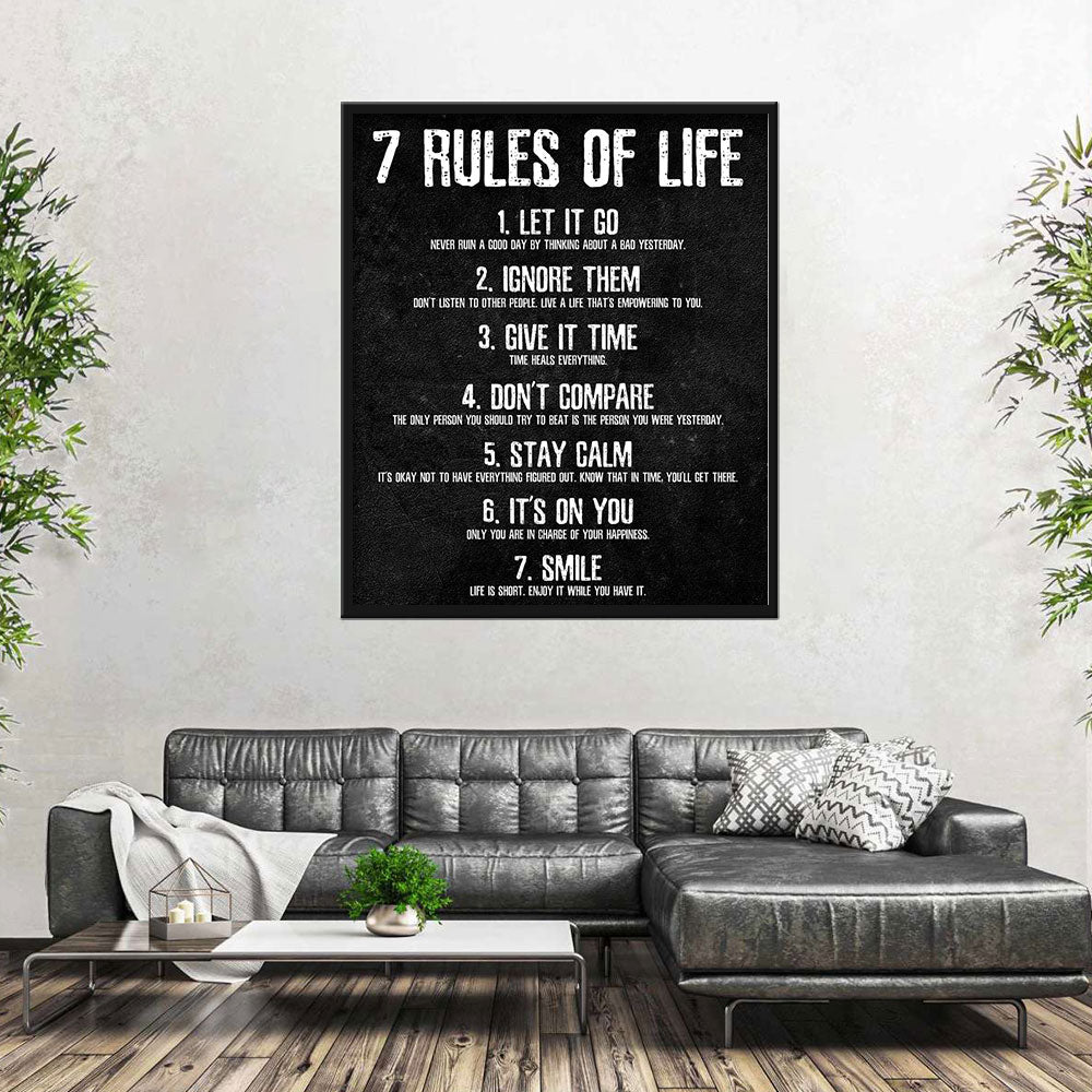 7 Rules of Life Canvas Wall Art