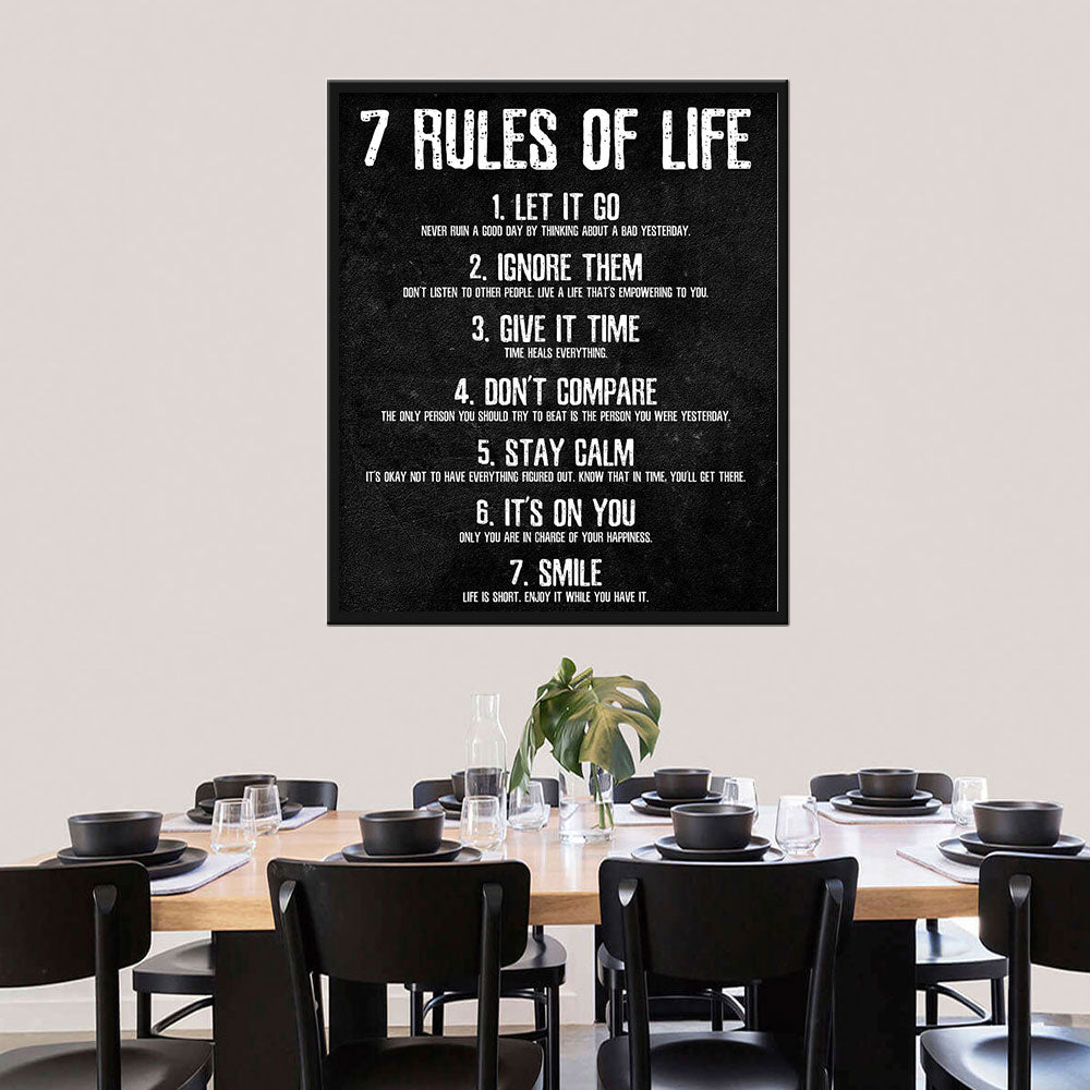 7 Rules of Life Canvas Wall Art