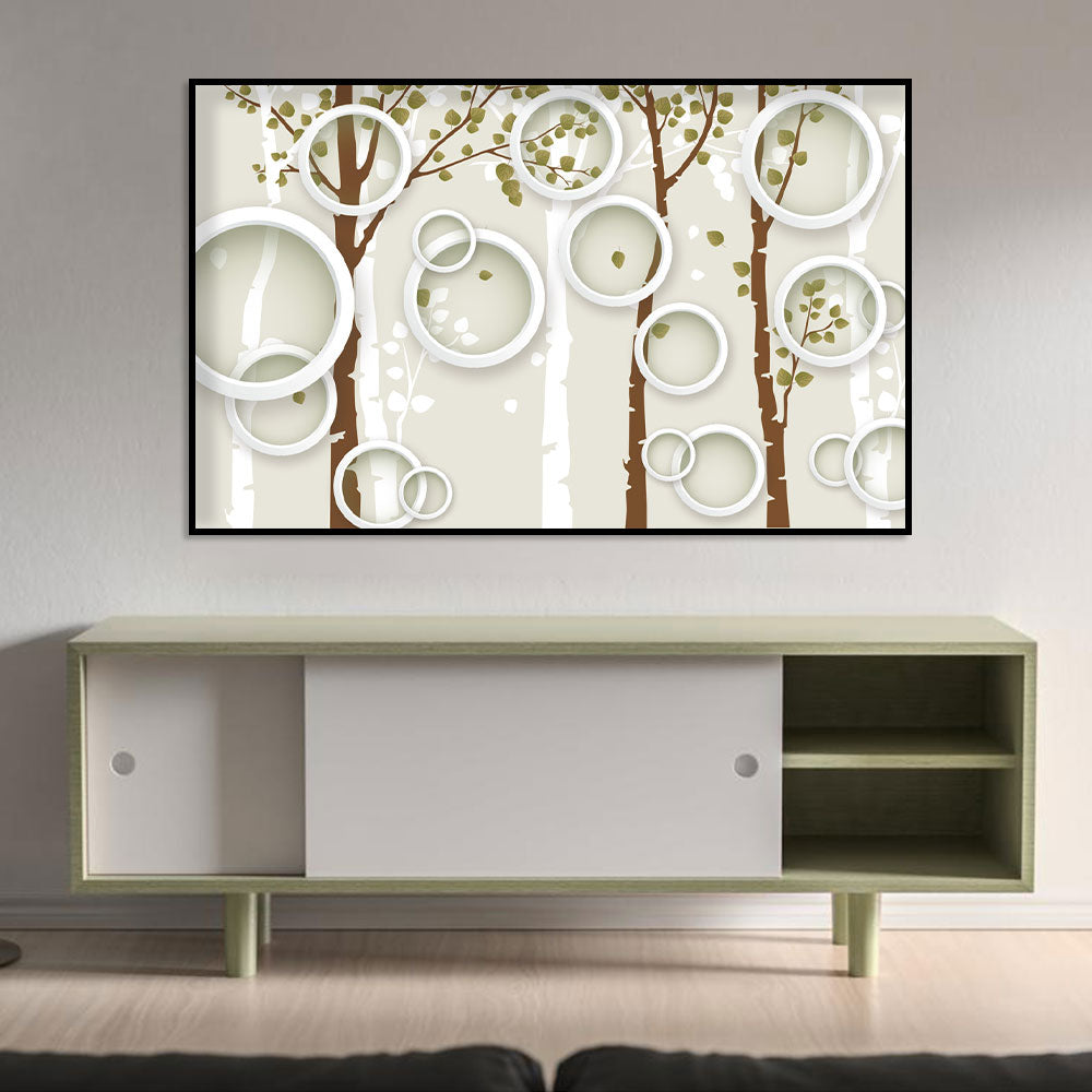 Abstract Birch Trees Canvas Wall Art