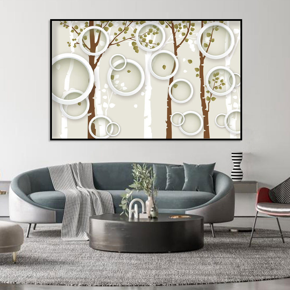 Abstract Birch Trees Canvas Wall Art