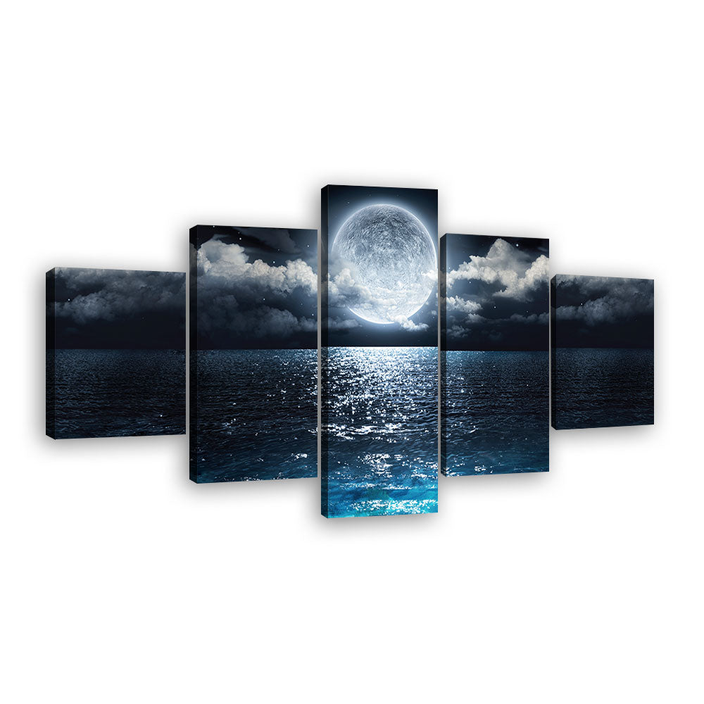 Full Moon over the Sea canvas wall art