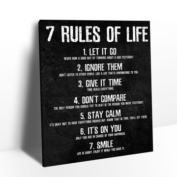 7 Rules of Life Canvas Wall Art