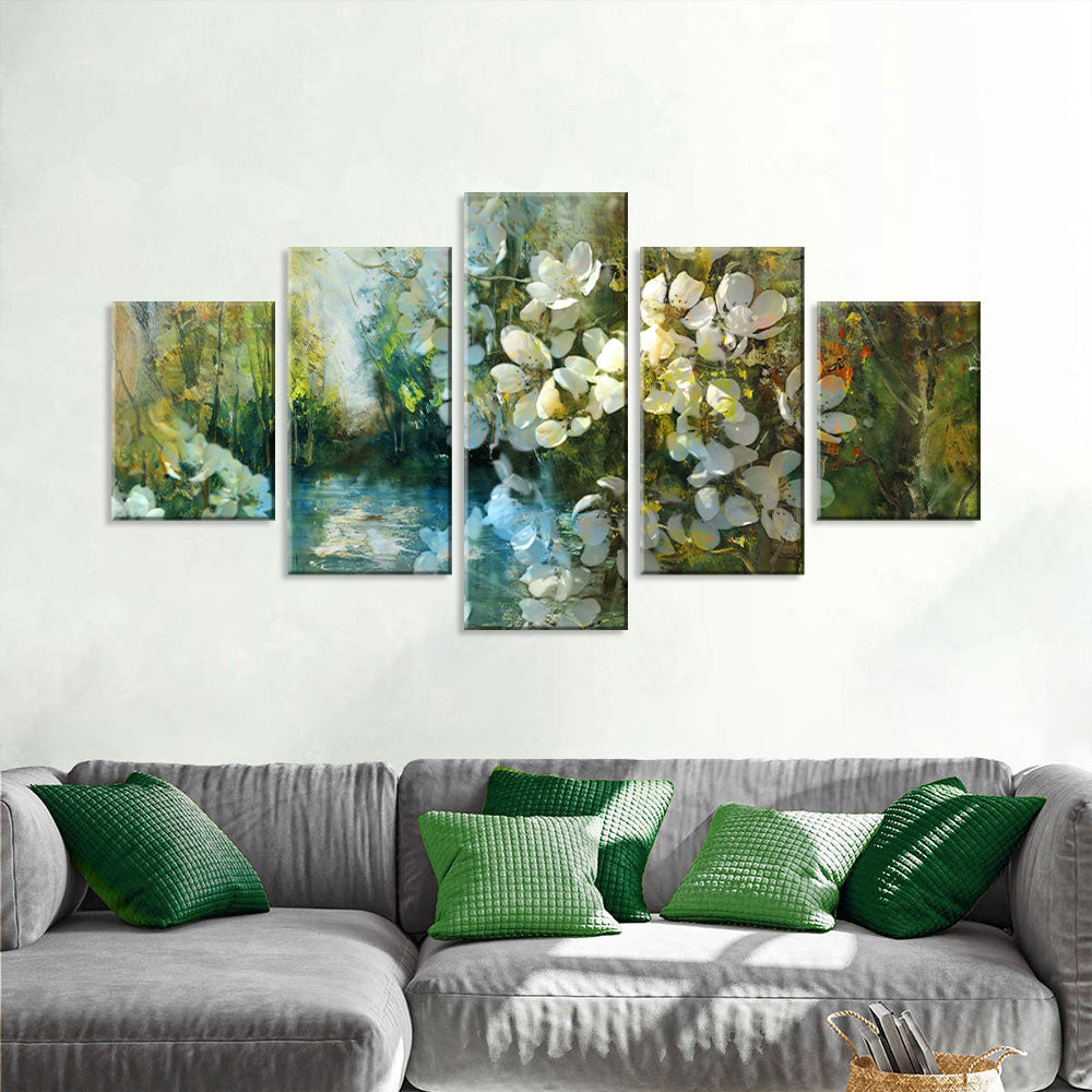  Abstract Wildflowers Canvas Wall Art