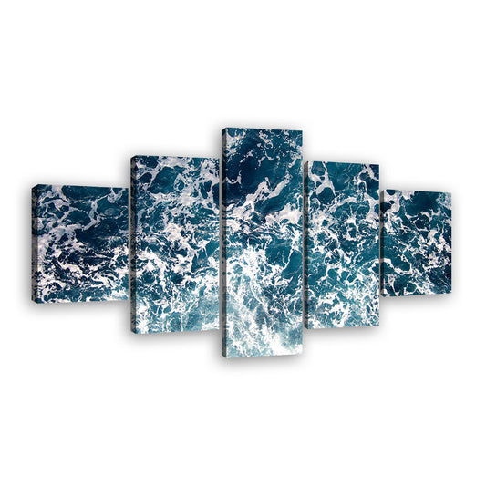 Sea Wave Splashes Canvas Wall Art