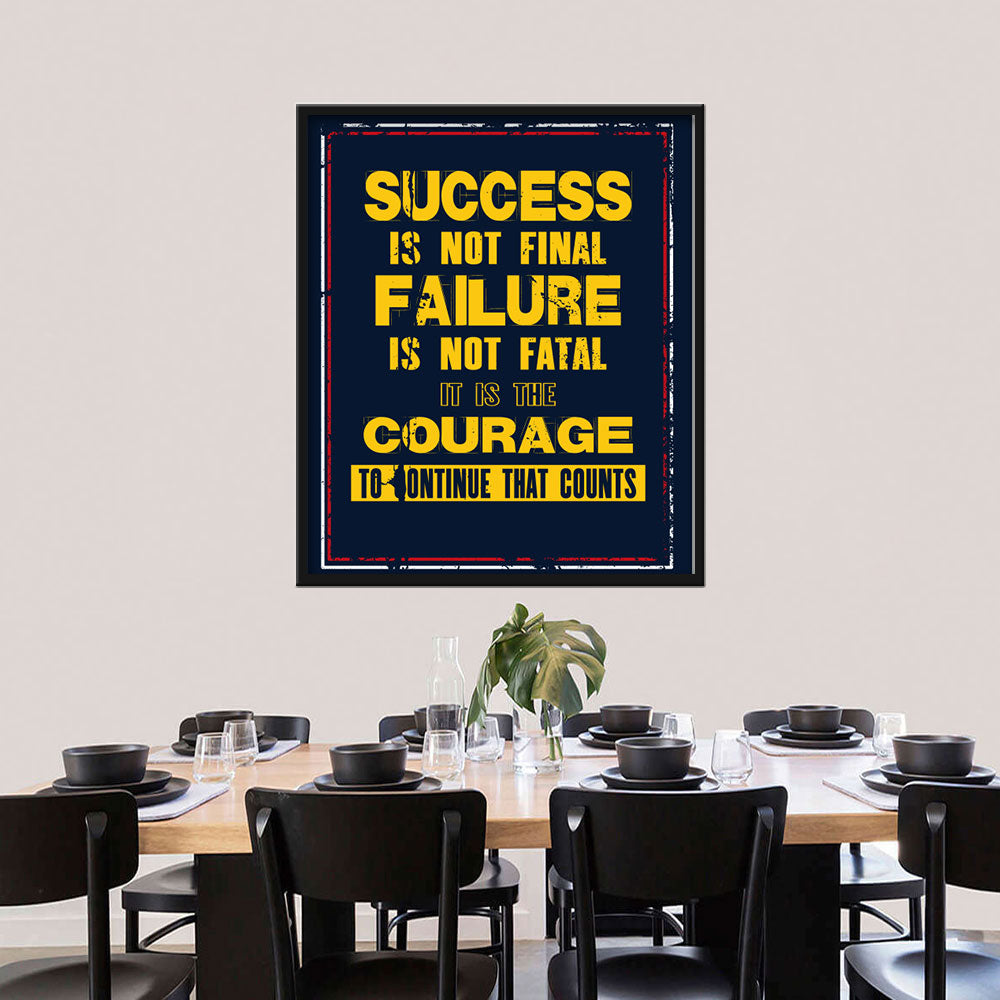 Success Is Not Final Canvas Wall Art