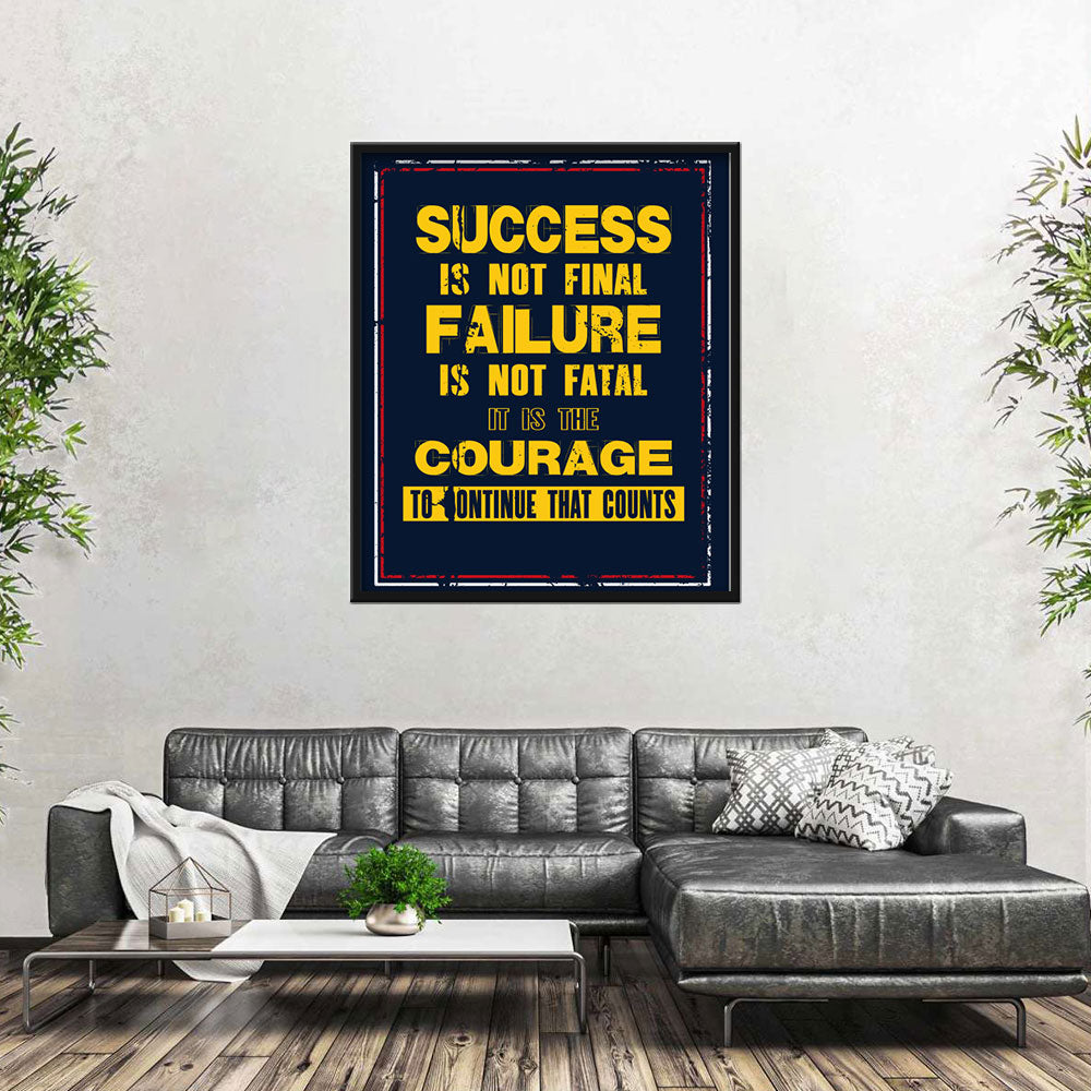 Success Is Not Final Canvas Wall Art