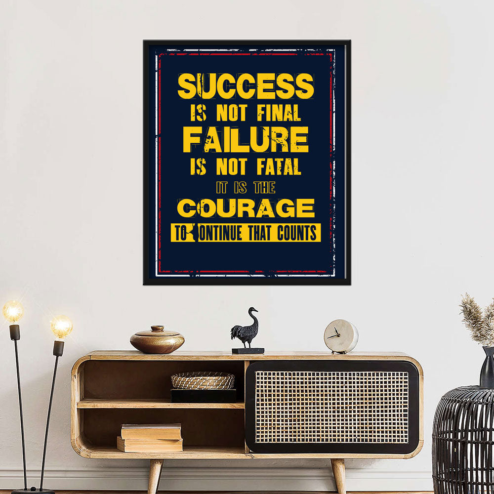 Success Is Not Final Canvas Wall Art