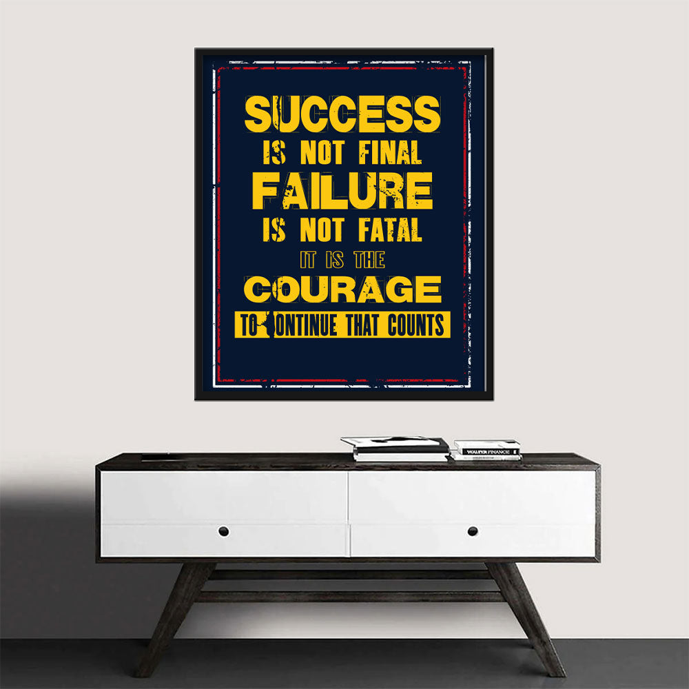 Success Is Not Final Canvas Wall Art