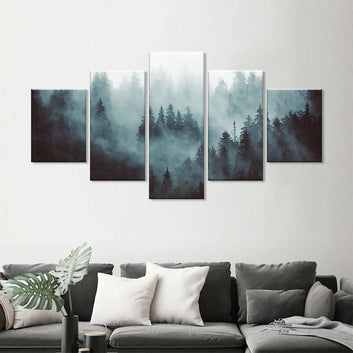 Foggy Forest Canvas Wall Art