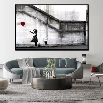 Banksy Girl with Balloon Graffiti Canvas Wall Art