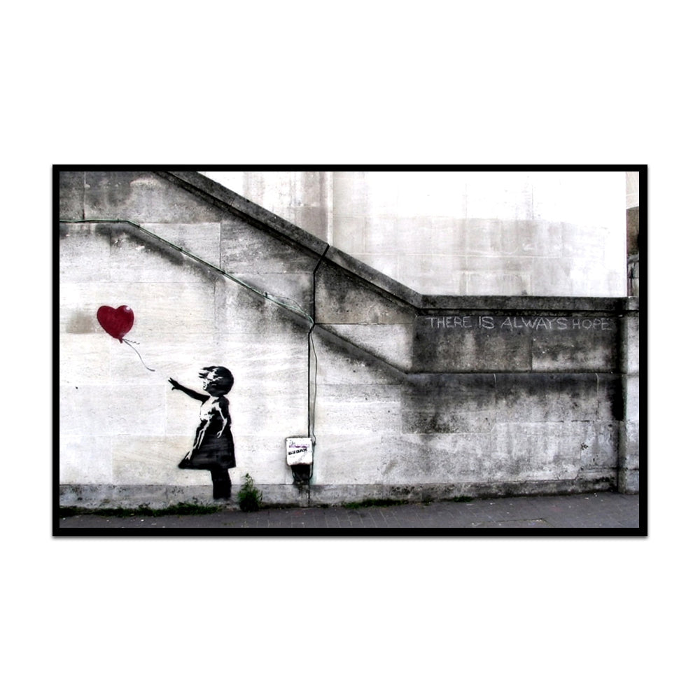 Banksy Girl with Balloon Graffiti Canvas Wall Art