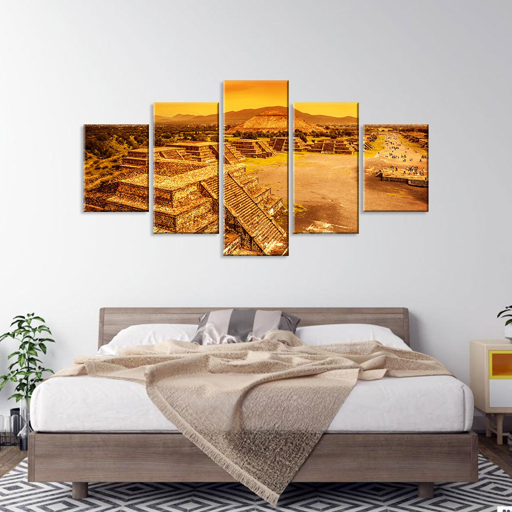 Pyramid of the Sun Canvas Wall Art