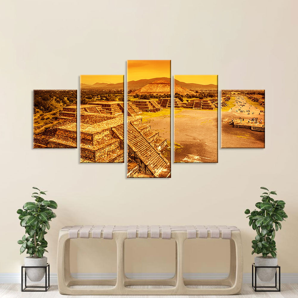 Pyramid of the Sun Canvas Wall Art