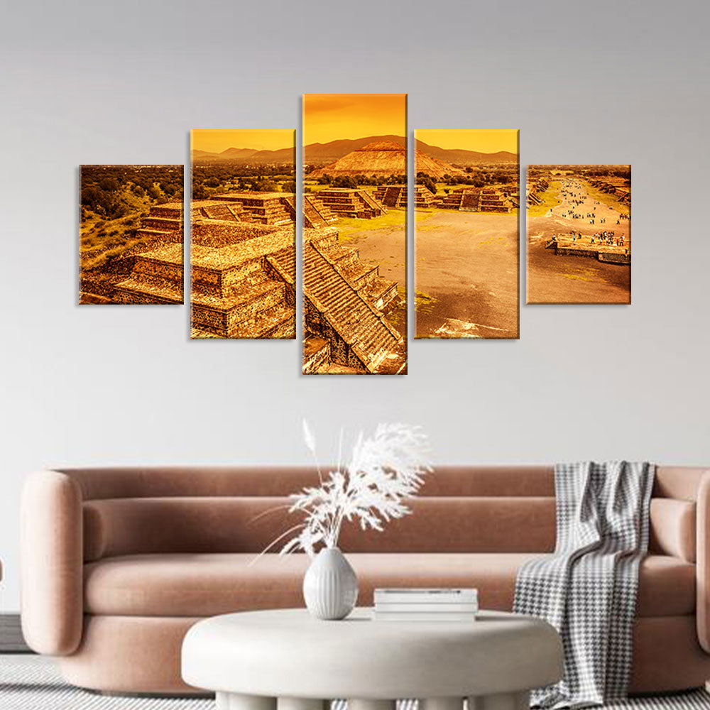 Pyramid of the Sun Canvas Wall Art