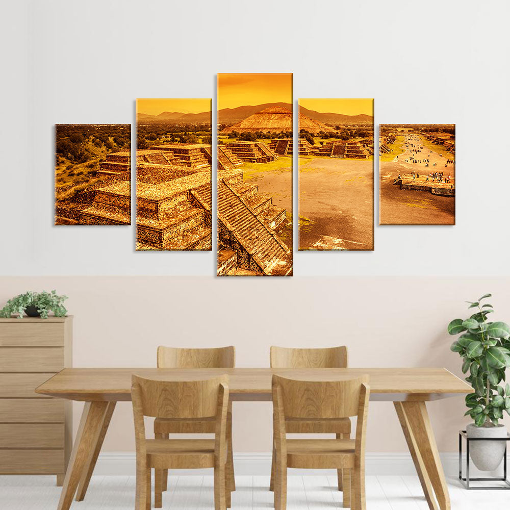 Pyramid of the Sun Canvas Wall Art