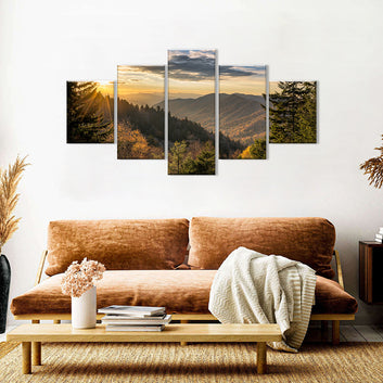 Sunrise in Smoky Mountains Canvas Wall Art