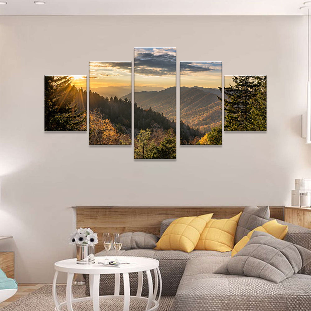 Sunrise in Smoky Mountains canvas wall art