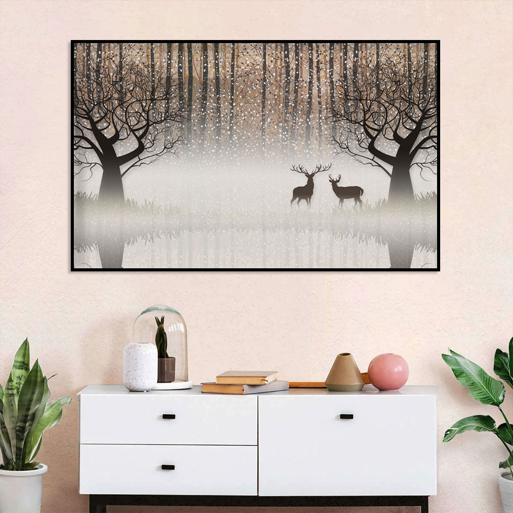 Enchanted Twilight Deer Canvas Wall Art