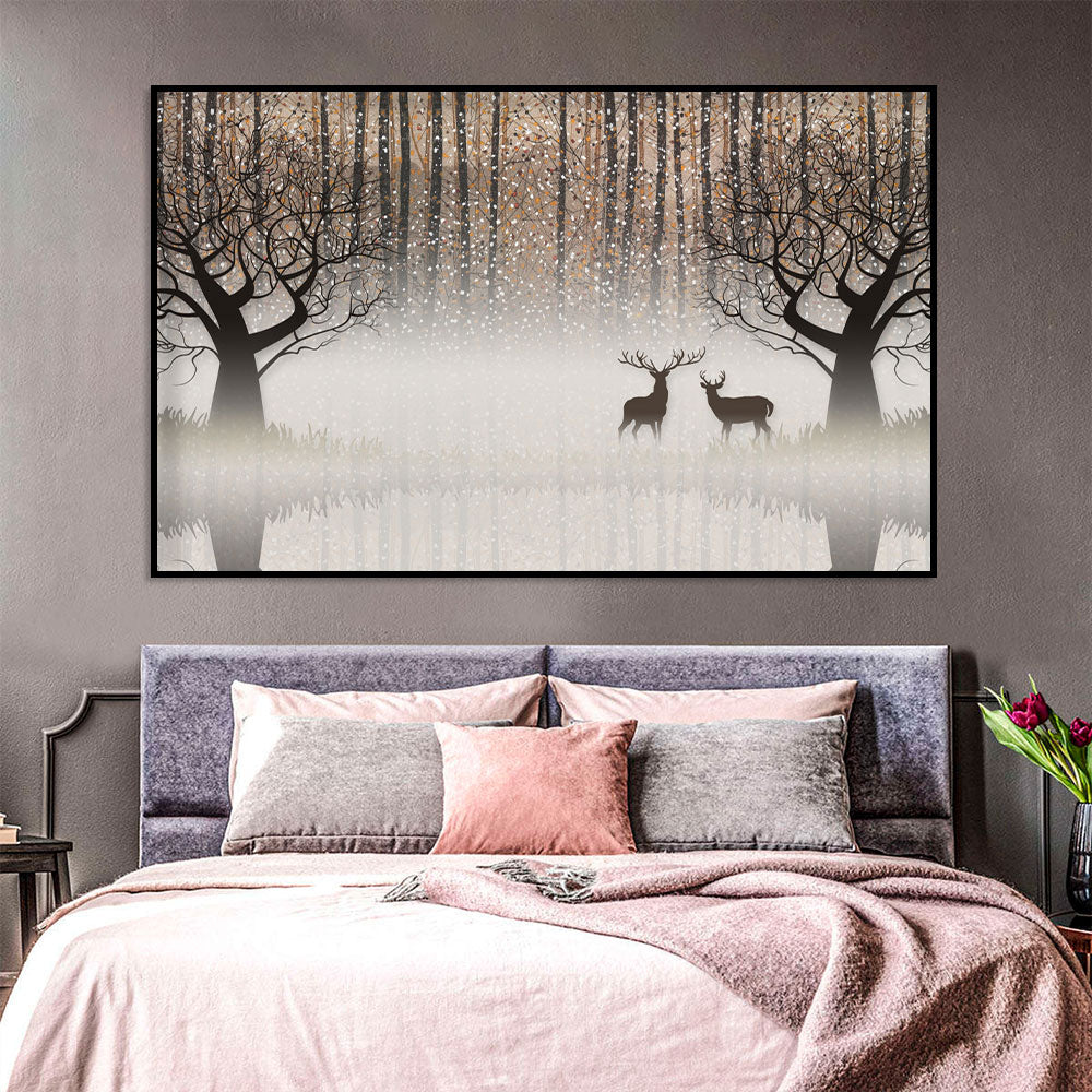 Enchanted Twilight Deer Canvas Wall Art