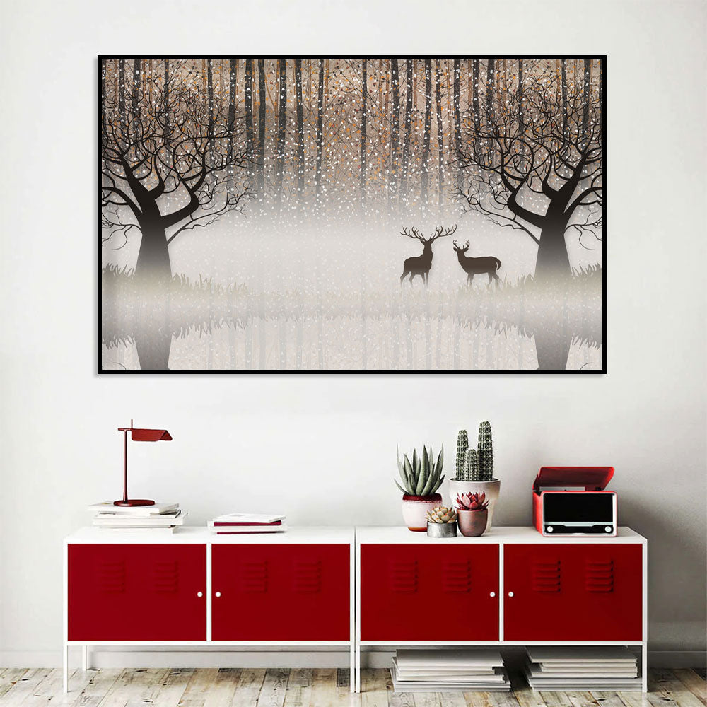 Enchanted Twilight Deer Canvas Wall Art