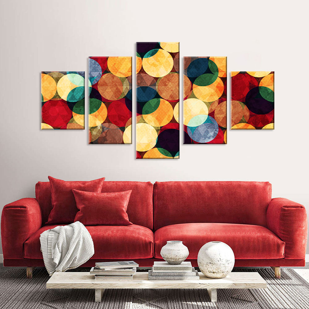 Colorful Abstract Round Patterns Canvas Wall Art 