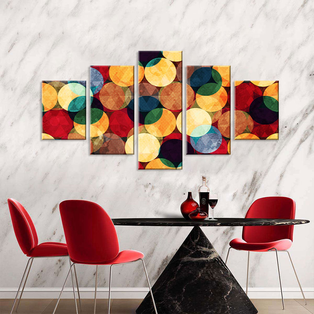 Colorful Abstract Round Patterns Canvas Wall Art 