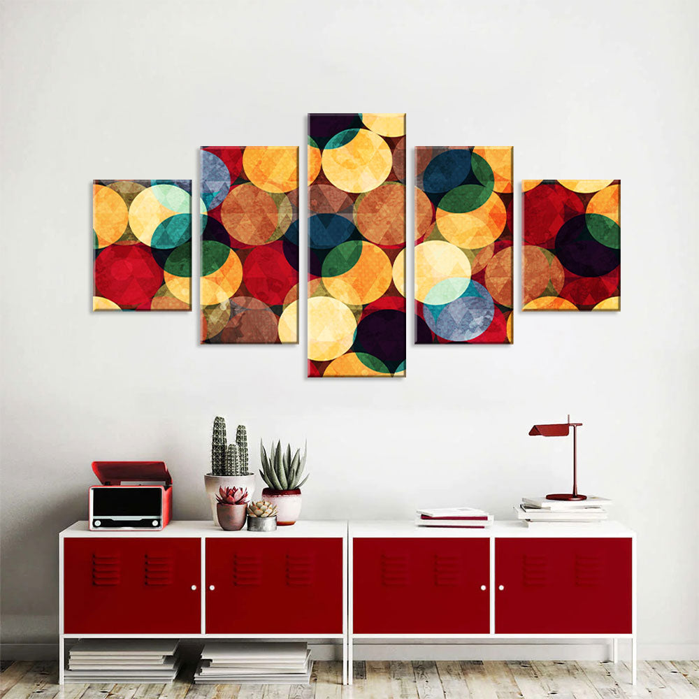 Colorful Abstract Round Patterns Canvas Wall Art 