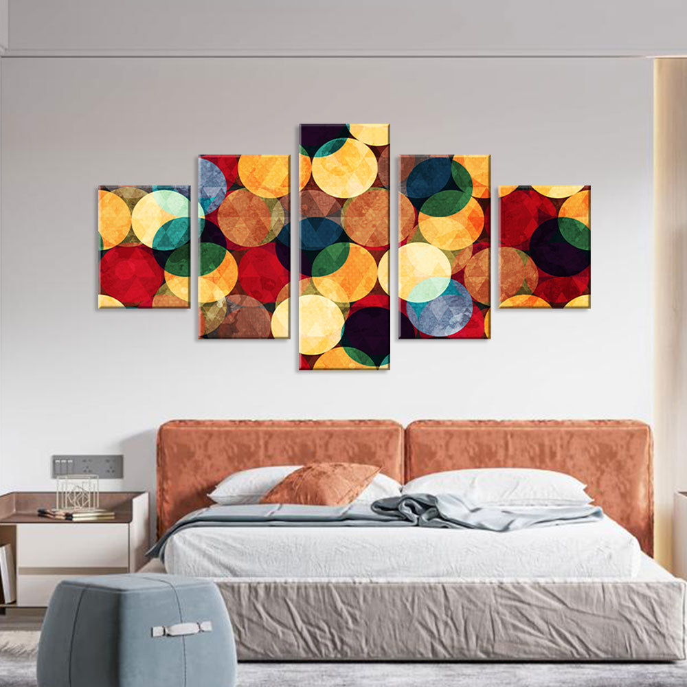 Colorful Abstract Round Patterns Canvas Wall Art 