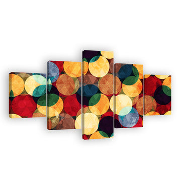 Colorful Abstract Round Patterns Canvas Wall Art 