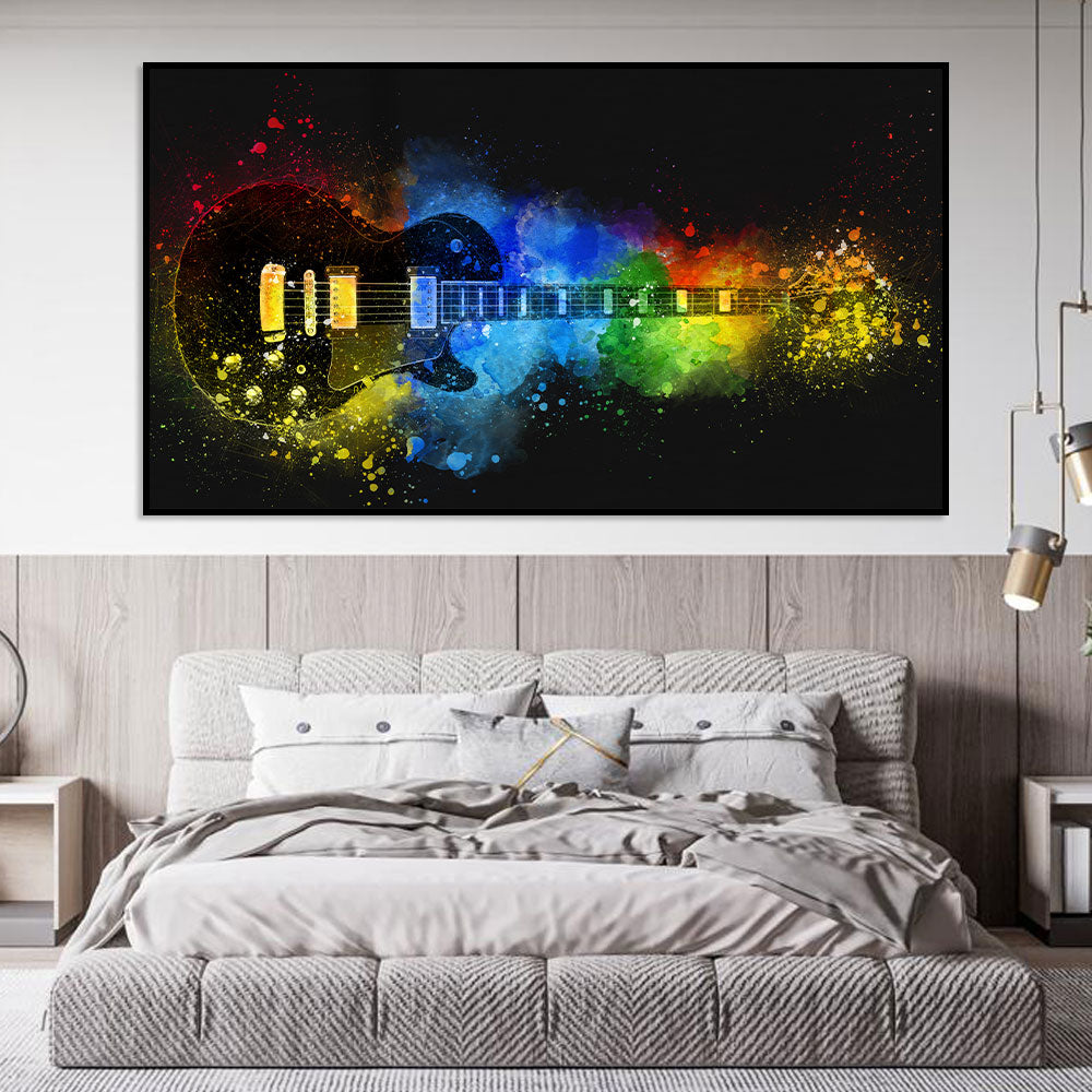 Vibrant Electric Guitar Canvas Wall Art