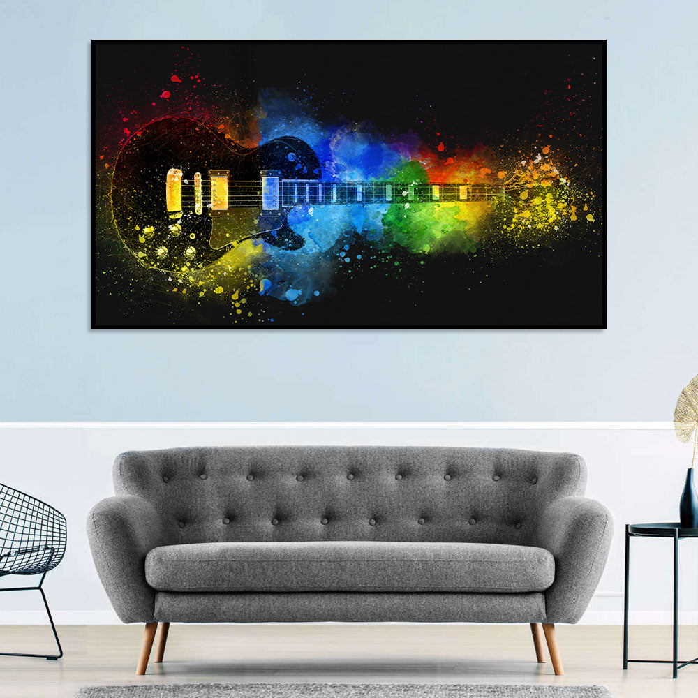 Vibrant Electric Guitar Canvas Wall Art