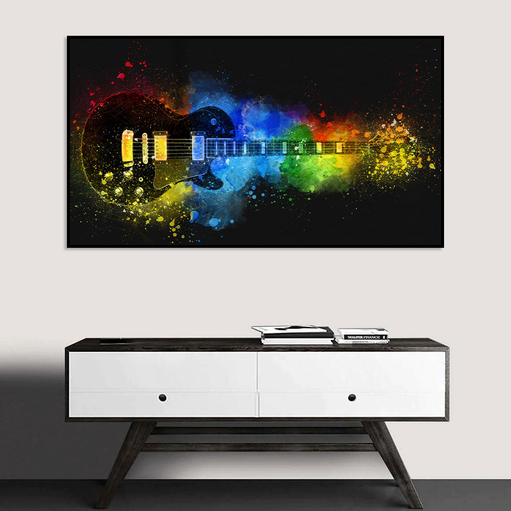 Vibrant Electric Guitar Canvas Wall Art