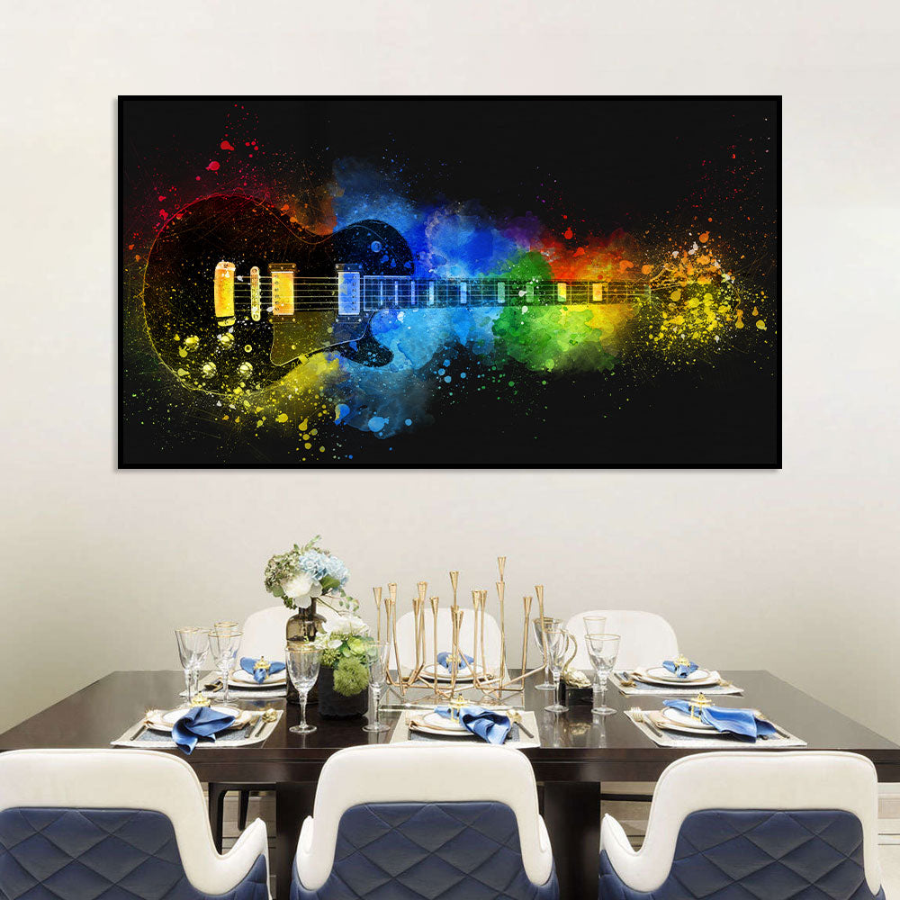 Vibrant Electric Guitar Canvas Wall Art