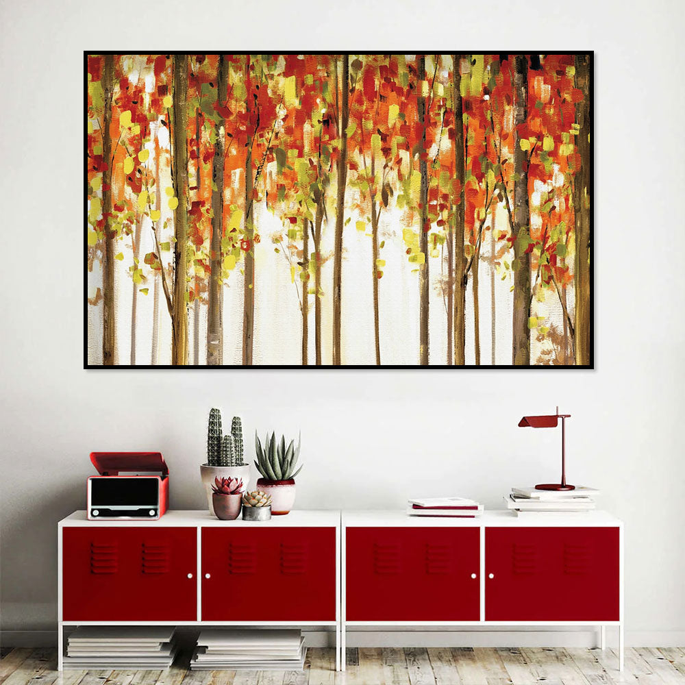 Vibrant Autumn Forest Canvas Wall Art 