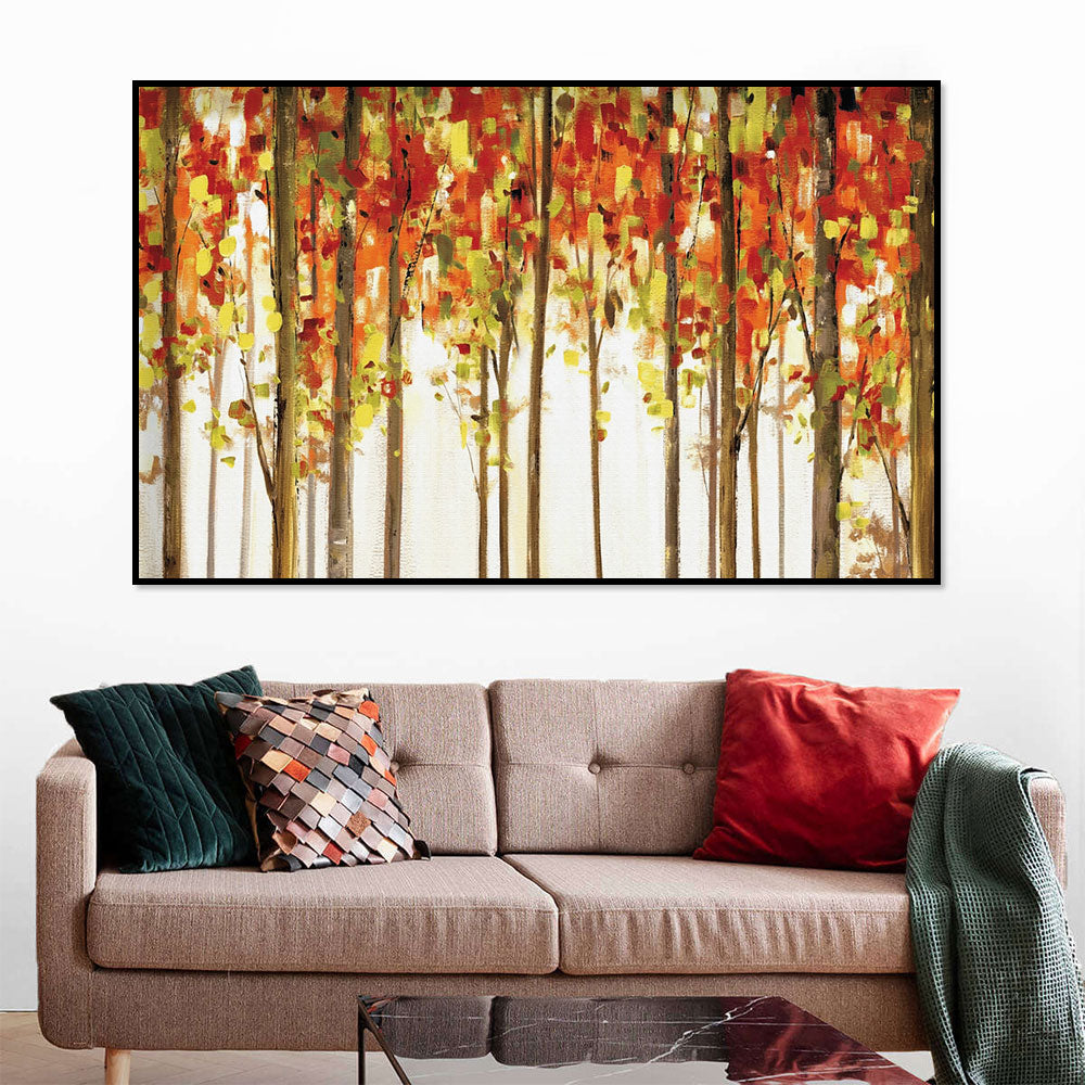 Vibrant Autumn Forest Canvas Wall Art 