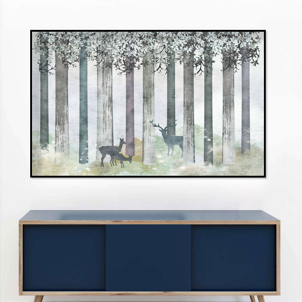 Enchanted Forest Deer Canvas Wall Art